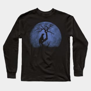 leopard on a tree. moon Long Sleeve T-Shirt